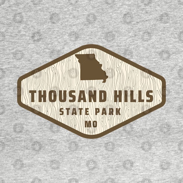 Thousand Hills State Park Missouri - Tree Log Texture Wooded Sign Sticker by Go With Tammy